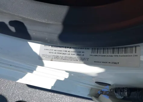 2021 Maserati Ghibli S Q4 из США, поврежденный, VIN ZAM57YTA4M1357696